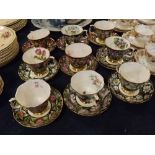 Set of 9 Royal Albert Provincial Flowers cups and saucers (9)