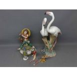 Lladr" figure of Flamingos (A/F) together with 2 Goebel bird figures and 1 other and a further