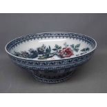 Losolware Shanghai decorated pedestal bowl, measuring 10ins diameter and 4ins tall