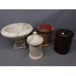 Marble effect comport and three various storage jars (4)