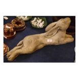 Composition model of a recumbent moon gazing Hare, 25ins long and 11ins tall