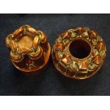 Two 19th Century Victorian copper jelly moulds, 1 with castellations with a chain link top with