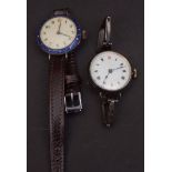 Mixed Lot: two various ladies Swiss silver cased wristwatches, the first with cylinder escapement,