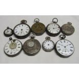 Mixed Lot: two various silver cased open face key wind watches, the first Baume-Geneve with 3/4