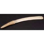 Late 19th century carved ivory paper knife, length 14 1/8 ins