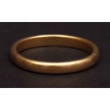 22ct wedding ring, plain polished design, hallmarked Birmingham 1936, makers mark C.G.S, 5.3gms,