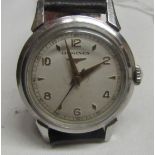 Mid-20th century stainless steel centre seconds wristwatch, Longines, 8025851, the jewelled movement