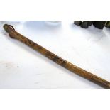 Mid-19th century German walking stick carved to the shaft 1939 and 1945 and further detailed with