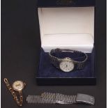 Mixed Lot: 9ct gold ladies wristwatch, together with a Tissot Seastar wristwatch, together with