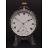 First quarter of 20th century silver cased open face lever watch, Omega, frosted gilt and jewelled