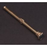 Late 19th century gold plated combination dip-pen and pencil, the body of cylindrical form with