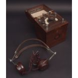 Early 20th century mahogany cased crystal receiver, The British Thomson-Heuston Co Ltd No C1232, the