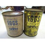 Two various mid-19th century cans of American Pure Dried Whole Eggs , the first in steel can with