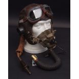 British issue flying helmet, C-type, Large, together with Mark 8 flying goggles and H-type oxygen