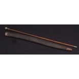 Mixed Lot: early 20th century swagger stick with base metal pommel bearing the crest of The Royal