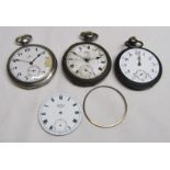 Mixed Lot: early 20th century silver cased open face keyless pocket watch, Omega, 5700708, frosted