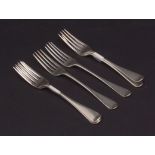 Six various Old English pattern dessert forks, length 6 7/8ins, combined weight approx 232gms