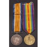 WWI pair comprising British War medal and Victory medal to 4348 Pte F H Macoline, 9-Lond R (2)