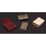 Mixed Lot: two various compact books of Common Prayer, together with a pin cushion modelled in the