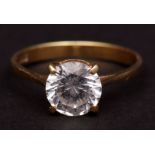 Modern 18ct gold and paste set dress ring, the plain polished mount, hallmarked Birmingham 1979,