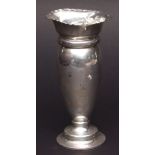 George VI single vase of inverted baluster form with flared rim (a/f) and raised on a spreading