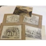 Folder: five assorted unframed 19th century watercolours, including Pearson, assorted sizes (5)
