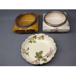 Hanley & Co square floral printed salad bowl with plated lid together with a further similar example