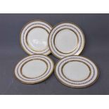 Cauldon Phillips Ltd 7ins side plates with gilded and floral rims (4)