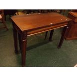 William IV mahogany hall table or serving table, with shaped front with carved floral motifs on