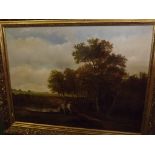 John Mace, signed oil on board, Figure on horseback in country landscape, 18 x 24ins together with a