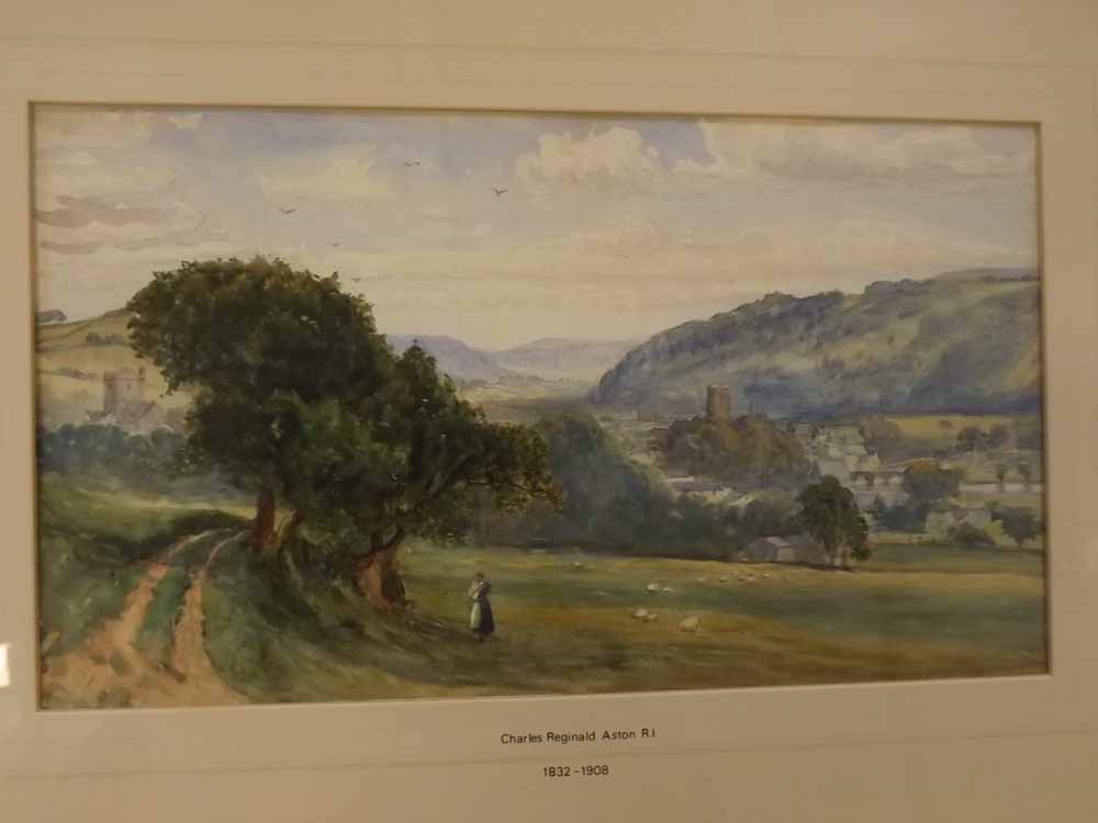 Charles Reginald Aston, initialled watercolour, Extensive country landscape, 8 x 13 + ins