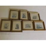 J M Austin, signed group of seven watercolours, Shipping scenes, assorted sizes (7)