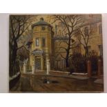 Francis I Naylor, signed, oil on canvas, A Townhouse, 20 x 24ins unframed