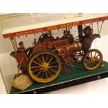 Perspex cased model of a steam engine, 14ins x 9ins