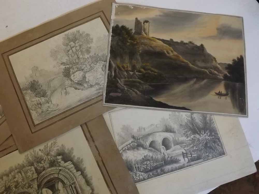 Folder: five assorted unframed 19th century watercolours, including Pearson, assorted sizes (5) - Image 2 of 4