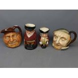 Four Royal Doulton Toby Jugs to include Jolly Toby, The Huntsman, Farmer John and John Barleycorn