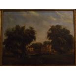 Robert Mallett, signed oil on canvas, Norfolk landscape with mill, 19 x 25ins