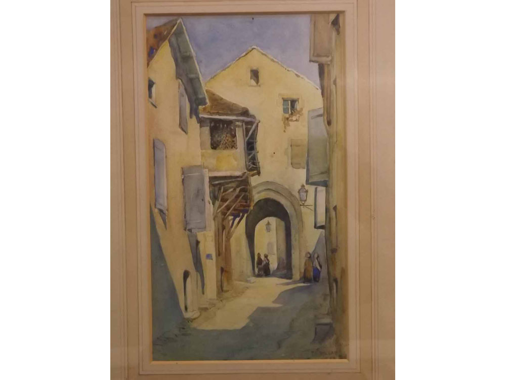 Unsigned watercolour, inscribed "Millau", 10 1/2 x 6ins