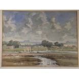 J S Webster, signed pair of watercolours, Norfolk landscape and one other, 10 x 14ins and 13 x 19ins