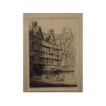 Barry Pittar, signed in pencil to margin, black and white etching, "Staple Inn, Holborn", 14 x 10ins