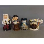 Four assorted character jugs to include "The Lord Chief Justice" and two others (4)