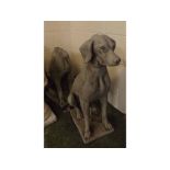 Pair of composition models of seated dogs (1 A/F), 28ins tall