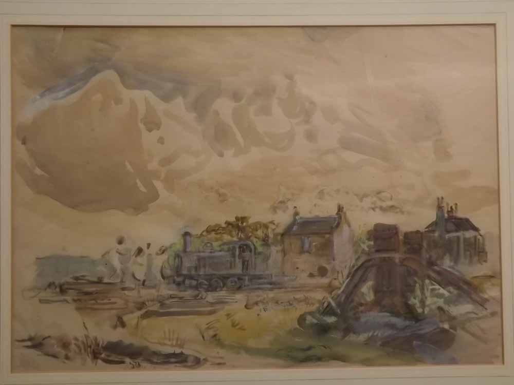 Indistinctly signed English School, watercolour, circa 1950, Donkey engine near Niddrie, 14 x