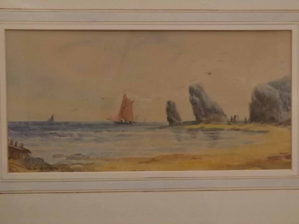 B D Knox, signed and dated 1876, pair of watercolours, Coastal scenes, 7 x 14ins - Image 2 of 2