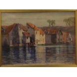 *Julius M Delbos (1879-1970, British) "Old Mills" watercolour, signed and dated 1903 lower right,