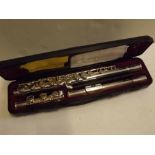 Cased Yamaha flute piccolo with etched serial number 211S