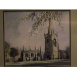 Jeremy Barlow, signed watercolour, "Higham Ferrers", 17 x 21ins