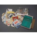 Bag containing a quantity of loose stamps, assorted cigarette cards, boxed Concorde notepad and