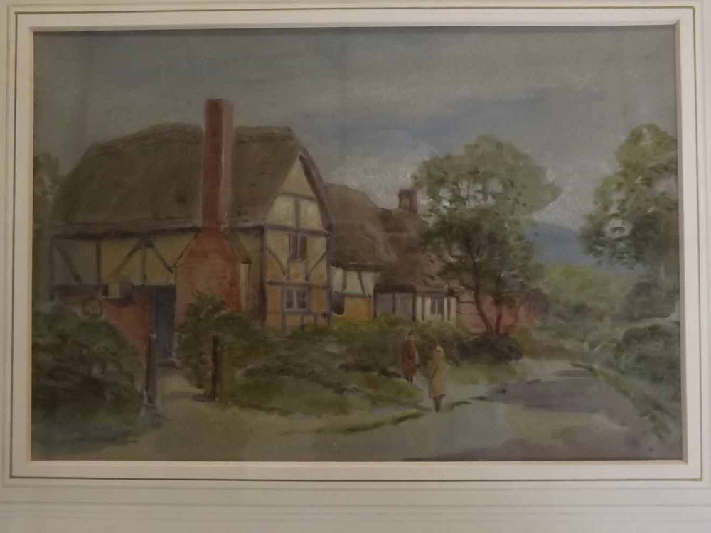 Harold Lawes, watercolour, "At Croft House", 6 1/2 x 10ins
