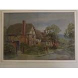 Harold Lawes, watercolour, "At Croft House", 6 1/2 x 10ins